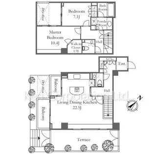 パークハウス市谷砂土原町レフィナール【1階】の間取り