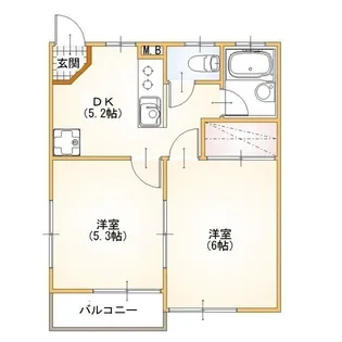 ベルエールタナカ【2階】の間取り