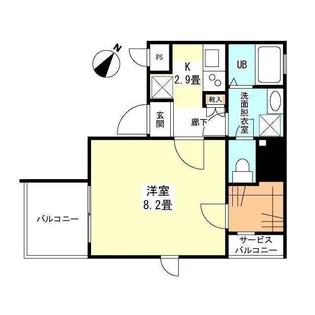 エーエス日暮里【2階】の間取り