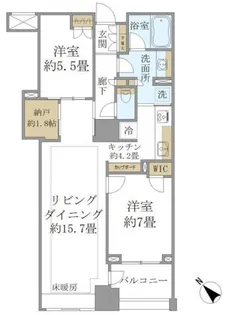Brillia WELLITH月島【13階】の間取り