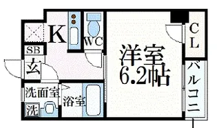 ウォームスヴィル神戸元町JP【5階】の間取り