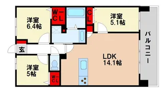 アーバンパレス都府楼前駅【9階】の間取り