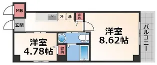 グランシアター高井田【9階】の間取り
