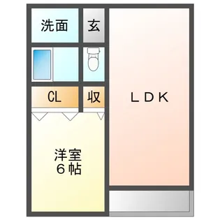 サンハイツ川西L棟【1階】の間取り
