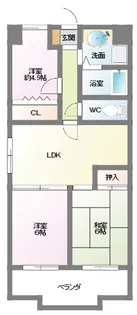 クレセントコート【2階】の間取り