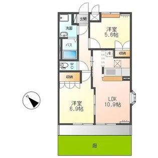 クレアトゥールB【1階】の間取り