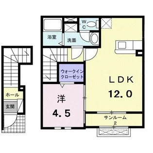 クラージュI【2階】の間取り