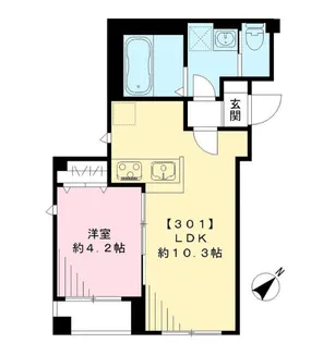 グランビューノ荏原【3階】の間取り