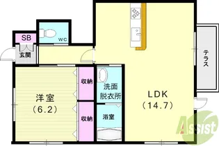 シャーメゾン南多聞台【1階】の間取り