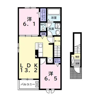 グレイスレジデンス 館山A【2階】の間取り