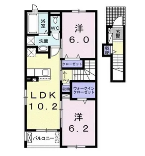 ヴィラ・エスト B【2階】の間取り
