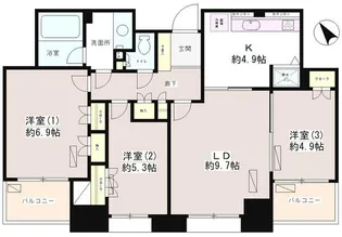 フルール田町【11階】の間取り