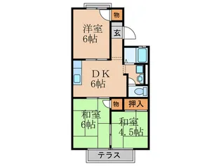 パセオ豊里B棟【2階】の間取り