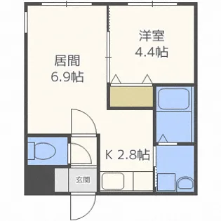 ル・ファール南6条 イースト【1階】の間取り