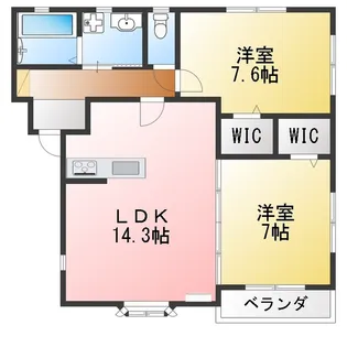 グリシーヌ A棟【1階】の間取り