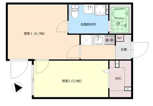 ルノン谷在家【1階】の間取り