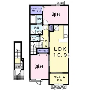 ラフレシールC【2階】の間取り