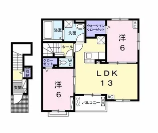 ジュゼルゥ【2階】の間取り
