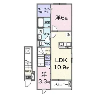 セレノ新町II【2階】の間取り
