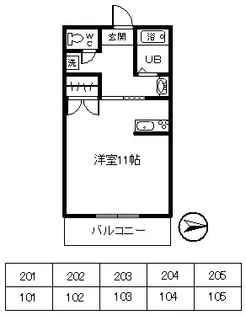 ハイツフィフティスト-ム3rd【2階】の間取り