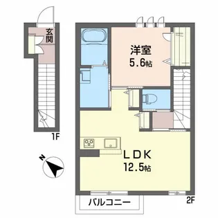 宮城県仙台市泉区七北田字新田【アパート】の間取り