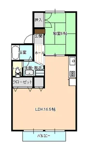 パークサイドうがわ【1階】の間取り