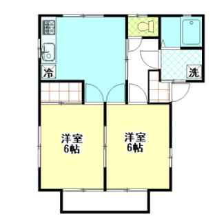 ハイツホソヤ【1階】の間取り