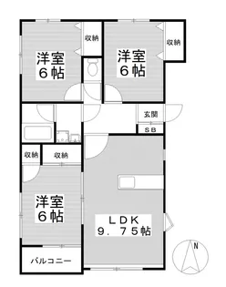 福島ハイツB【2階】の間取り