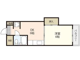 グリーンパーク庚午【3階】の間取り