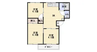 カーサ若山【1階】の間取り