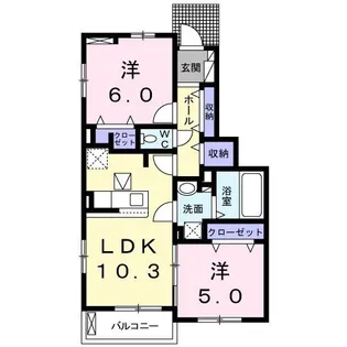 コリーヌ【1階】の間取り