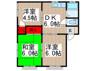 コ-ポクリサンセマムII【1階】の間取り