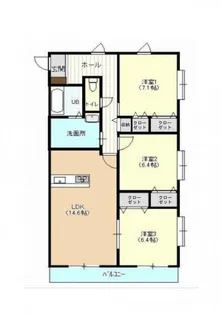 セレーネ【3階】の間取り