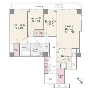 小石川パークタワー【11階】の間取り