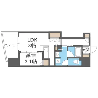 コンフォリア・リヴ本町WEST Q【17階】の間取り