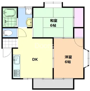 岡山県岡山市北区下中野【アパート】の間取り