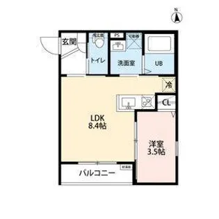 クラムズ黄金【2階】の間取り