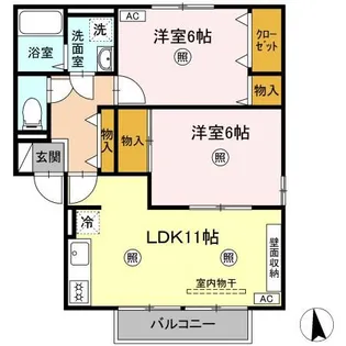 ビューテラス・ユウ A棟【1階】の間取り