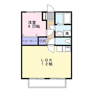 三船ハイツB棟【1階】の間取り