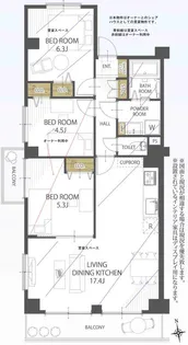 船橋ファミリータウン1号棟【6階】の間取り