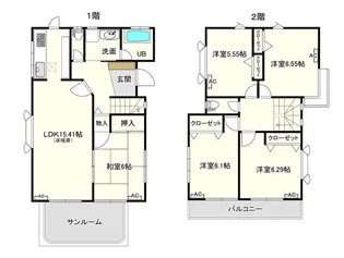 神奈川県横浜市青葉区榎が丘【一戸建】の間取り
