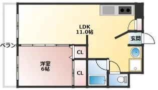 パラッツォ櫛原【3階】の間取り
