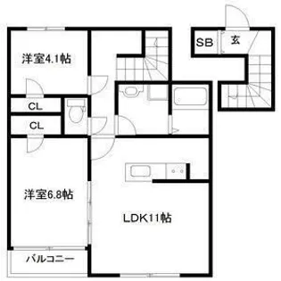 レジデンスシーマII【2階】の間取り