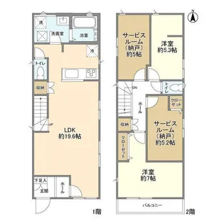千葉県野田市五木新町【一戸建】の間取り