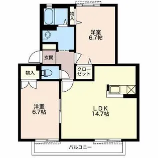 カメリアA【2階】の間取り