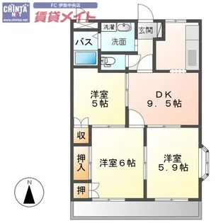 コンフォールハイランドI【1階】の間取り