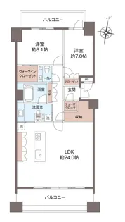 2LDKの間取り画像