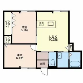 サンリバー今朝白II【2階】の間取り