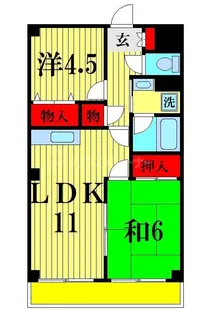 学校裏八幡マンション【1階】の間取り