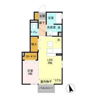 ラ セゾンB【1階】の間取り